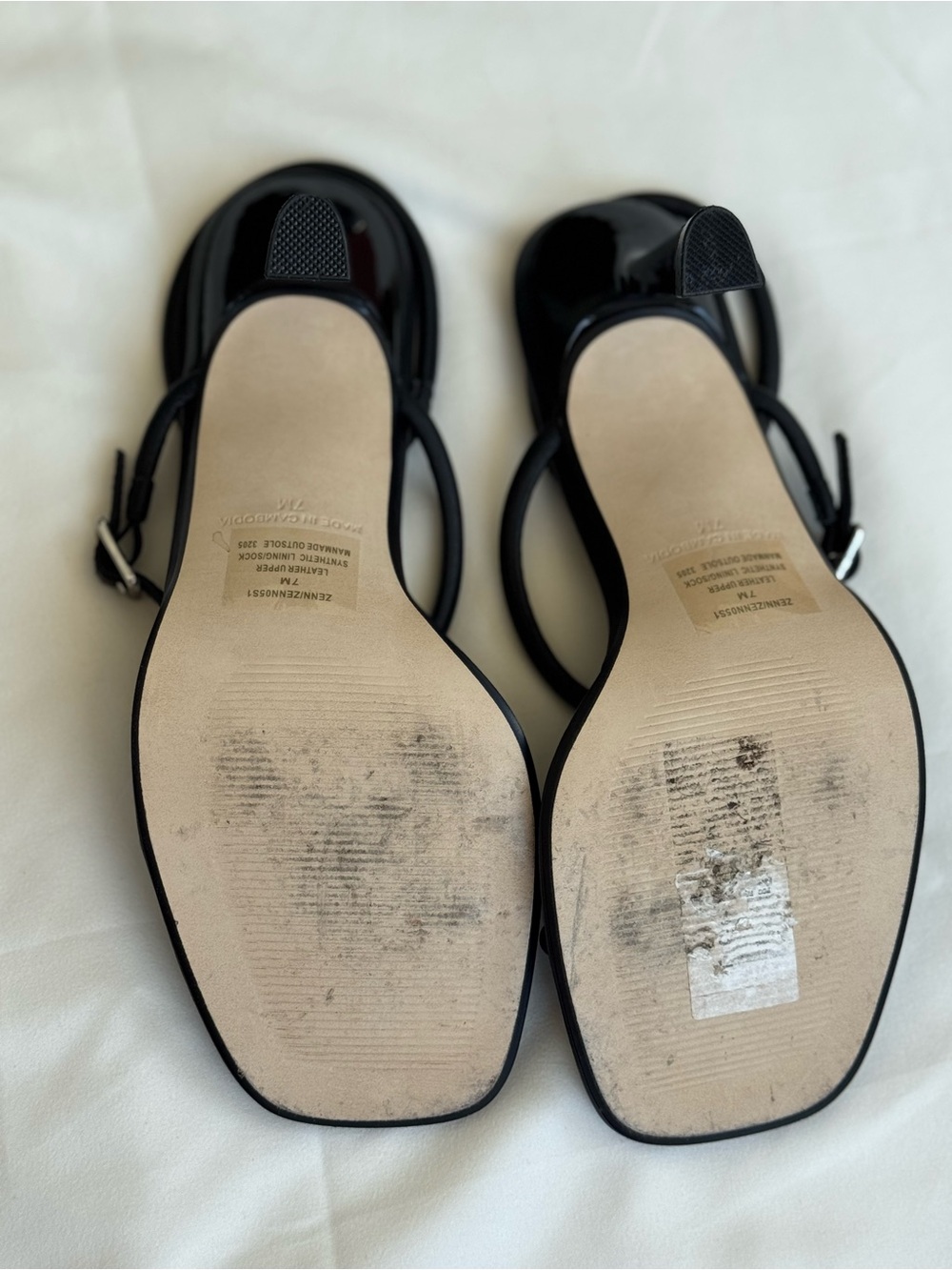 Steve Madden Black Minimal Strap Square-Toe Heels - Picture 4 of 6